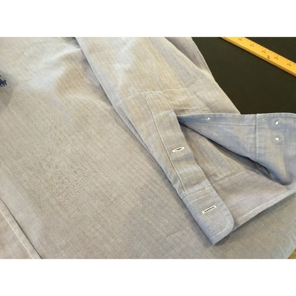 Ralph Lauren Shirt Yarmouth 100% Two Play Cotton Button Front Long Sleeve Sz 16 - Picture 3 of 8